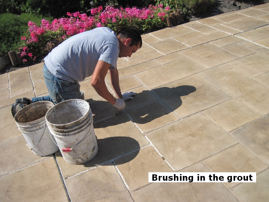 Applying grout