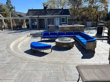 Backyard with seating